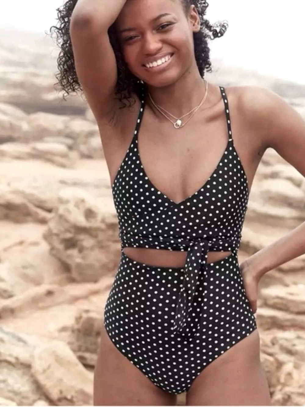 Aerie wrap one piece bathing suit long length